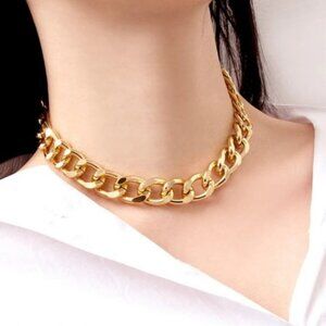 NEW Gold Unisex Cuban Link Chain Necklace